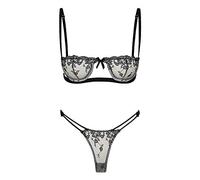 QQQQC Babydoll, Camicie da Notte e Négligé Set di Lingerie Sexy da Donna Intimo da Notte Erotico Perizoma Intimo da Notte-Negro_S