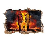 QQUEEN Carta da parati 3D Wolverine e Deadpool Anime Decalcomanie da parete, adesivo da parete in vinile multicolore, stile cartone animato, uso interno, 1 pezzo