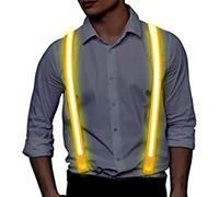 QQY Bretelle LED da uomo illuminate, Bretelle posteriori Bretelle luminose a LED Neon Stripe Light Up Bretelle a LED Bretelle a forma di Y per la festa Night Club Gift (Giallo)