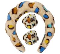 QQY Fascia da trucco per le donne, 3 Pz Spugna Terry Towel Panno Tessuto Skincare Headbands, Per Skincare Trucco Rimozione Lavaggio Yoga Sport Doccia (Stampa leopardata 5)