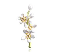 QQYDZSW Spilla da donna, stile vintage, elegante, con ciondolo a forma di gelsomino, decorazione fai da te, decorazione fai da te, accessori per abiti