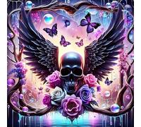 QQYRHN Demon and Angel Diamond Painting Kits for Adults Beginners, 5D Wings Diamond Art Kits, DIY Round Full Drill Flowers Gem Art with Painting Kits Relaxing Craft Home Wall Decor 12x12 Inch