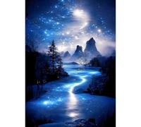 QQYRHN Starry Night Diamond Painting Kits for Beginners Adults,5D Dreamland Diamond Art Kits, DIY Round Full Drill Diamond Dots Diamond Gem Art with Painting Kits for Home Wall Decor 12x16 Inch