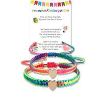 QqzsJewls Set di 2 braccialetti coordinati per il primo giorno di scuola, regalo per madre e figlia, regalo per mamma e figlia, regalo per il rientro a scuola, C-1 Big 1 Small, Nylon, Nessuna pietra