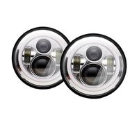 QRDKKL Faro principale Per Lada 4x4 Per Niva Fari A LED Da 7 Pollici 12V DRL Indicatori Di Direzione Ambra Angel Eyes Luci FANALE ANTERIORE(2pc With Halo)