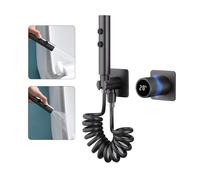 QREZAA Doccetta per Bidet, Display Digitale Idroscopino per WC Acqua Fredda e Calda Doccino Bidet 2 Funzioni Nascosto kit di Spruzzatore per Bidet per Igiene Personal, Ottone, Cenere di Pistola