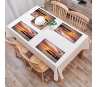 QRFASFZO Set di 6 Tovagliette Americana Plastica Lavabili, antiscivolo, lavabili, in PVC, resistenti al calore,Splendido tramonto sul porto turistico della città di Neapoli nel Peloponneso, G,45x30cm