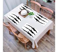 QRFASFZO Set di 6 Tovagliette Americana Plastica Lavabili, antiscivolo, lavabili, in PVC, resistenti al calore,Set di pesci, animali marini, tre orche, motivo bianco e lamina bianca, viola,45x30cm