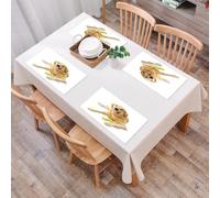 QRFASFZO Set di 6 Tovagliette Americana Plastica Lavabili, antiscivolo, lavabili, in PVC, resistenti al calore, Golden Retriever, cane da compagnia sdraiato con un giocattolo per cuccioli dom,45x30cm