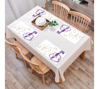QRFASFZO Set di 6 Tovagliette Americana Plastica Lavabili, antiscivolo, lavabili, in PVC, resistenti al calore,Musica, note musicali strumento violino violoncello in stile acquerello sfondo b,45x30cm