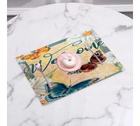 QRFASFZO Set di 6 Tovagliette Americana Plastica Lavabili, antiscivolo, lavabili, in PVC, resistenti al calore,Iris viola e rossi, fiori botanici. Fiore selvatico primaverile con foglie. Set,45x30cm
