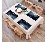 QRFASFZO Set di 6 Tovagliette Americana Plastica Lavabili, antiscivolo, lavabili, in PVC, resistenti al calore,Un albero scuro illuminato dalla luce della luna sotto il cielo scuro, che evoca,45x30cm