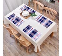 QRFASFZO Set di 6 Tovagliette Americana Plastica Lavabili, antiscivolo, lavabili, in PVC, resistenti al calore,Griglia, design retrò classico, linee viola che si intersecano di rosso, grigio,45x30cm
