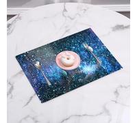 QRFASFZO Set di 6 Tovagliette Americana Plastica Lavabili, antiscivolo, lavabili, in PVC, resistenti al calore,pianeti, stelle e galassie nello spazio esterno che mostrano la bellezza dell'es,45x30cm
