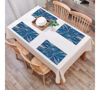 QRFASFZO Set di 6 Tovagliette Americana Plastica Lavabili, antiscivolo, lavabili, in PVC, resistenti al calore,marmo verde malachite con venature glitterate dorate, texture di pietra finta di,45x30cm
