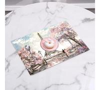 QRFASFZO Set di 6 Tovagliette Americana Plastica Lavabili, antiscivolo, lavabili, in PVC, resistenti al calore,Dipinto ad olio, Veduta di Parigi. Paesaggio delicato(1)(1),45x30cm
