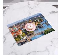 QRFASFZO Set di 6 Tovagliette Americana Plastica Lavabili, antiscivolo, lavabili, in PVC, resistenti al calore,Praga - Vista dall'alto sulla città vecchia di Praga, sul ponte Carlo e sul fium,45x30cm