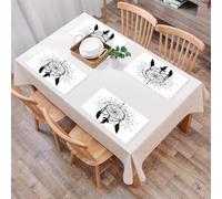 QRFASFZO Set di 6 Tovagliette Americana Plastica Lavabili, antiscivolo, lavabili, in PVC, resistenti al calore,Citazioni ispiratrici, lettering ispiratori che non smettono mai di sognare nell,45x30cm
