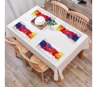 QRFASFZO Set di 6 Tovagliette Americana Plastica Lavabili, antiscivolo, lavabili, in PVC, resistenti al calore,Arte esplosiva dell'acquerello, miscele di acquerelli fluide in una serie di col,45x30cm
