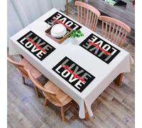 QRFASFZO Set di 6 Tovagliette Americana Plastica Lavabili, antiscivolo, lavabili, in PVC, resistenti al calore,Vivi, ridi, ama, diverse parole di saggezza scritte in stile vittoriano antico,45x30cm
