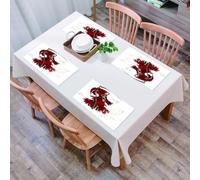 QRFASFZO Set di 6 Tovagliette Americana Plastica Lavabili, antiscivolo, lavabili, in PVC, resistenti al calore,Un vestito con una tunica rossa lacera, che agita una falce, emettendo un'aura m,45x30cm