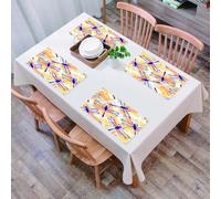 QRFASFZO Set di 6 Tovagliette Americana Plastica Lavabili, antiscivolo, lavabili, in PVC, resistenti al calore,Libellula, figure di libellula grandi e ripetitive irregolari con due paia di ra,45x30cm