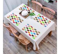 QRFASFZO Set di 6 Tovagliette Americana Plastica Lavabili, antiscivolo, lavabili, in PVC, resistenti al calore,Grande patchwork di motivi diversi Classico tradizionale,45x30cm