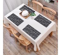 QRFASFZO Set di 6 Tovagliette Americana Plastica Lavabili, antiscivolo, lavabili, in PVC, resistenti al calore,Note musicali, simboli musicali senza soluzione di continuità su sfondo nero,45x30cm