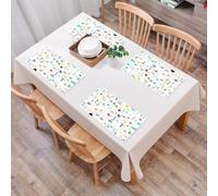 QRFASFZO Set di 6 Tovagliette Americana Plastica Lavabili, antiscivolo, lavabili, in PVC, resistenti al calore,Arte, una serie di interessanti lettere colorate dipinte a mano e le relative im,45x30cm
