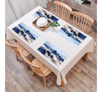 QRFASFZO Set di 6 Tovagliette Americana Plastica Lavabili, antiscivolo, lavabili, in PVC, resistenti al calore,Maestoso paesaggio montano, imponenti montagne avvolte sotto il cielo limpido, c,45x30cm