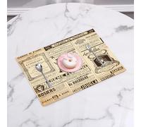 QRFASFZO Set di 6 Tovagliette Americana Plastica Lavabili, antiscivolo, lavabili, in PVC, resistenti al calore,Parigi, giornale storico d'epoca, arte della scrittura su carta francese,45x30cm