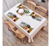 QRFASFZO Set di 6 Tovagliette Americana Plastica Lavabili, antiscivolo, lavabili, in PVC, resistenti al calore,Cane e montagne sono entrambi un dono meraviglioso che Dio ci ha dato,45x30cm