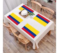QRFASFZO Set di 6 Tovagliette Americana Plastica Lavabili, antiscivolo, lavabili, in PVC, resistenti al calore,Bandiera della Colombia, i colori vivaci rappresentano l'unità e l'identità nazi,45x30cm