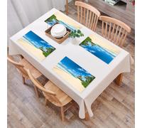 QRFASFZO Set di 6 Tovagliette Americana Plastica Lavabili, antiscivolo, lavabili, in PVC, resistenti al calore, spiaggia di Maui in un pomeriggio soleggiato e luminoso con palme,45x30cm