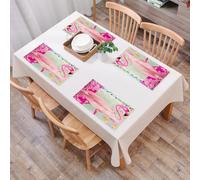 QRFASFZO Set di 6 Tovagliette Americana Plastica Lavabili, antiscivolo, lavabili, in PVC, resistenti al calore,Arte del fenicottero, fenicottero rosa stilizzato, in un ambiente decorativo, co,45x30cm