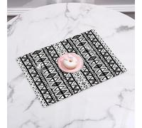 QRFASFZO Set di 6 Tovagliette Americana Plastica Lavabili, antiscivolo, lavabili, in PVC, resistenti al calore,Motivo retrò, etnico boho azteco in bianco e nero con Western Nati1,45x30cm