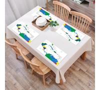 QRFASFZO Set di 6 Tovagliette Americana Plastica Lavabili, antiscivolo, lavabili, in PVC, resistenti al calore,Mappa, America Centrale e Isole dei Caraibi Mappa Paesi Città Nomi Regioni Posiz,45x30cm