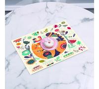QRFASFZO Set di 6 Tovagliette Americana Plastica Lavabili, antiscivolo, lavabili, in PVC, resistenti al calore,Paisley, piccolo gatto gufo paffuto che sorride con vari,45x30cm