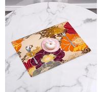QRFASFZO Set di 6 Tovagliette Americana Plastica Lavabili, antiscivolo, lavabili, in PVC, resistenti al calore,Motivo senza cuciture con fiori e piante. Sfondo floreale. Stampa estiva. Design,45x30cm