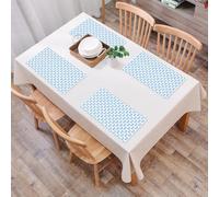 QRFASFZO Set di 6 Tovagliette Americana Plastica Lavabili, antiscivolo, lavabili, in PVC, resistenti al calore,sfondo geometrico sacro del fiore blu della vita senza soluzione di continuità,45x30cm