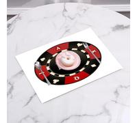 QRFASFZO Set di 6 Tovagliette Americana Plastica Lavabili, antiscivolo, lavabili, in PVC, resistenti al calore,Torneo di poker, fiches da casinò con la parola poker al suo interno,45x30cm