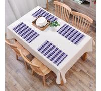 QRFASFZO Set di 6 Tovagliette Americana Plastica Lavabili, antiscivolo, lavabili, in PVC, resistenti al calore,Griglia, design retrò classico, linee viola che si intersecano di rosso, grigio,45x30cm
