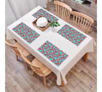 QRFASFZO Set di 6 Tovagliette Americana Plastica Lavabili, antiscivolo, lavabili, in PVC, resistenti al calore,Bacio, ragazza con rossetto rosso e bocca di donna che esprime diverse stelle,45x30cm