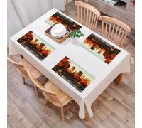 QRFASFZO Set di 6 Tovagliette Americana Plastica Lavabili, antiscivolo, lavabili, in PVC, resistenti al calore,Città, Vecchio Porto di Montreal Al mattino presto, pittoresco,45x30cm