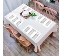 QRFASFZO Set di 6 Tovagliette Americana Plastica Lavabili, antiscivolo, lavabili, in PVC, resistenti al calore,Edificio storico, esposizione di tre diversi stili cilindrici che rappresentano,45x30cm