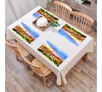 QRFASFZO Set di 6 Tovagliette Americana Plastica Lavabili, antiscivolo, lavabili, in PVC, resistenti al calore,Città, Paesaggio urbano, Paesaggio urbano di Bruxelles con monumento del Belgio,45x30cm