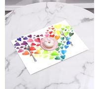 QRFASFZO Set di 6 Tovagliette Americana Plastica Lavabili, antiscivolo, lavabili, in PVC, resistenti al calore,Cuori arcobaleno e multicolori che formano un'enorme opera d'arte ispirata all'a,45x30cm
