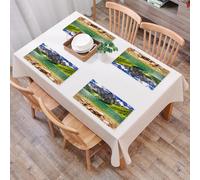 QRFASFZO Set di 6 Tovagliette Americana Plastica Lavabili, antiscivolo, lavabili, in PVC, resistenti al calore,Montagna, Lago Tatra e Monti Polonia Foresta all'alba Rocciosa,45x30cm