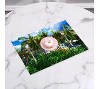 QRFASFZO Set di 6 Tovagliette Americana Plastica Lavabili, antiscivolo, lavabili, in PVC, resistenti al calore,Paradiso sull'isola delle Hawaii con un cielo spettacolare,45x30cm