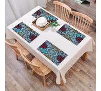 QRFASFZO Set di 6 Tovagliette Americana Plastica Lavabili, antiscivolo, lavabili, in PVC, resistenti al calore,Squisita sinfonia di colori con motivi mandala, splendida diversità di design ma,45x30cm